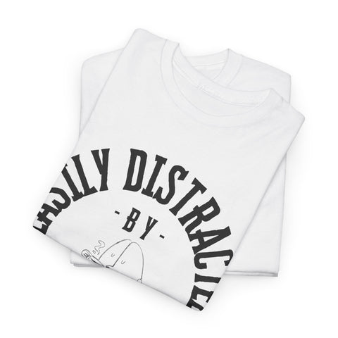 Easily Distracted by Coffee Unisex Heavy Cotton Tee - Perfect Gift for Coffee Lovers