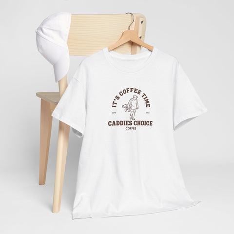Coffee Lover Unisex Heavy Cotton Tee - "It's Coffee Time" Design