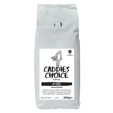 Caddies Choice Coffee,  front bag, 19th hole